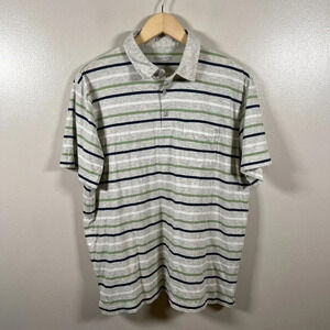 Patagonia Squeaky Clean Polo Shirt Mens Size Large Stripes Organic Cotton Work